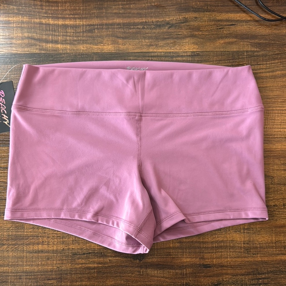 Peachy Athletic Peach Perfect Mauve Pink Shorts XL